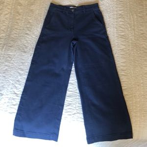 Everlane Wide Leg Crop Pant in Mid Blue